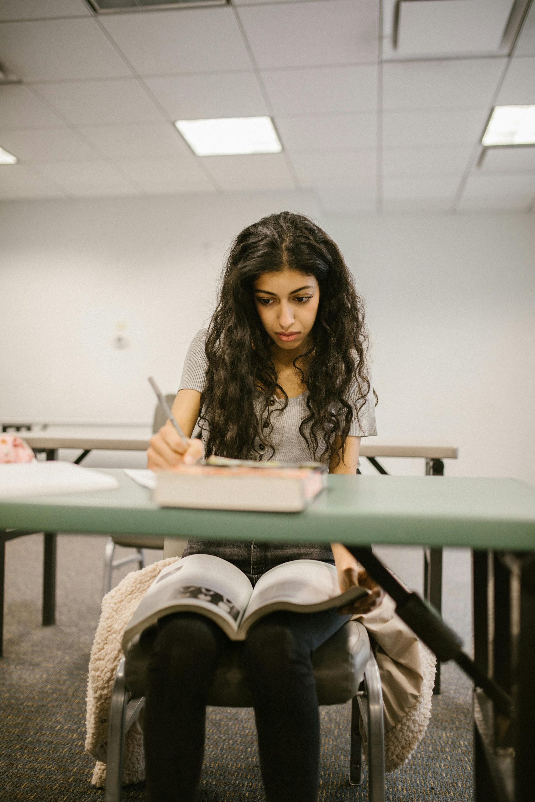 Girl at desk